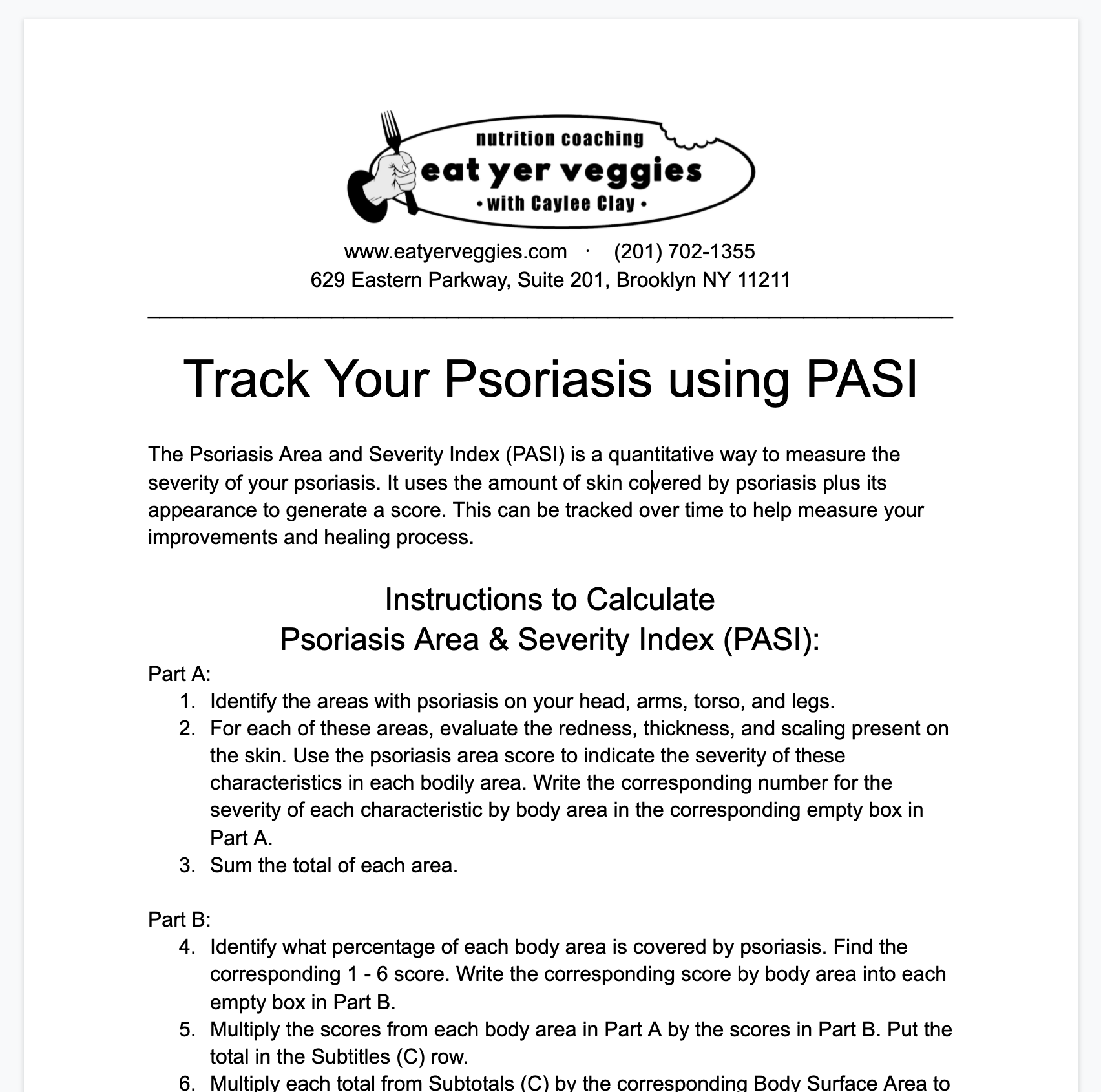 Thumbnail image for Track Psoriasis Severity handout