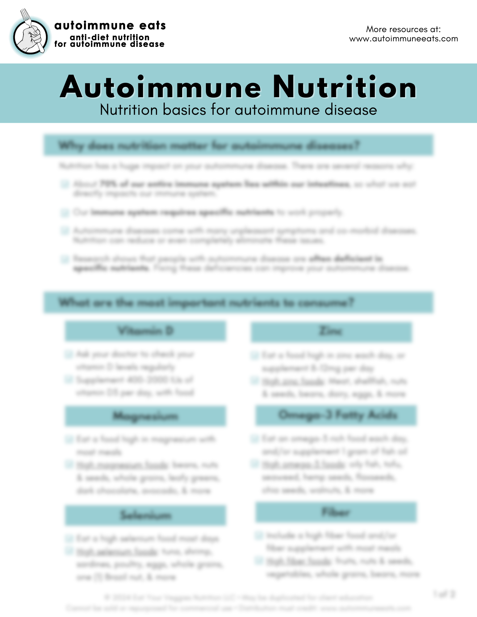 Thumbnail for the Autoimmune Nutrition Beginner's Guide